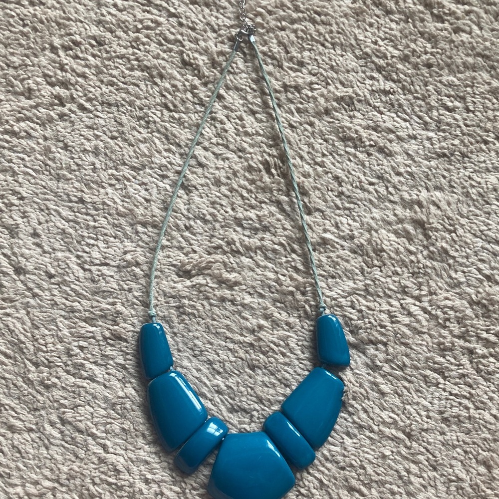 Chunky Blue Beaded Necklace